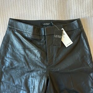 Ralph Lauren lamb leather straight leg pants